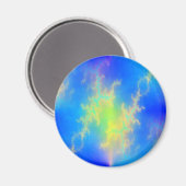 Blauwe hemel en gouden gele blikstrips magneet (Voorkant / Achterkant)