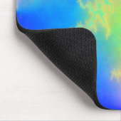 Blauwe hemel en gouden gele blikstrips muismat (Hoek)