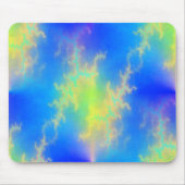 Blauwe hemel en gouden gele blikstrips muismat (Voorkant)