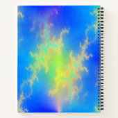Blauwe hemel en gouden gele blikstrips notitieboek (Achterkant)