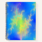 Blauwe hemel en gouden gele blikstrips notitieboek (Voorkant)