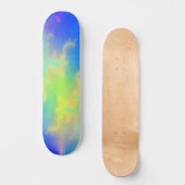 Blauwe hemel en gouden gele blikstrips persoonlijk skateboard (Voorkant)