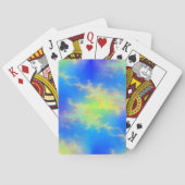 Blauwe hemel en gouden gele blikstrips pokerkaarten (Achterkant)