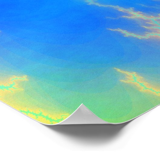 Blauwe hemel en gouden gele blikstrips poster (Hoek)