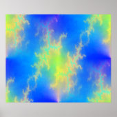 Blauwe hemel en gouden gele blikstrips poster (Voorkant)