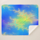 Blauwe hemel en gouden gele blikstrips sherpa deken (Voorkant (horizontaal))