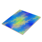 Blauwe hemel en gouden gele blikstrips tegeltje (Zijkant)