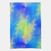 Blauwe hemel en gouden gele blikstrips theedoek (Verticaal)