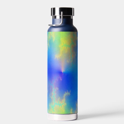 Blauwe hemel en gouden gele blikstrips waterfles (Rechts)