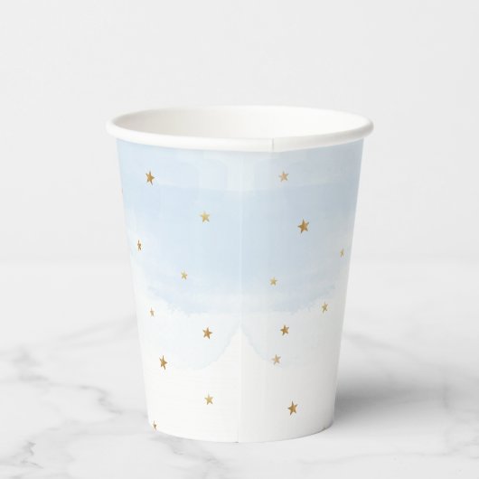 Blauwe hemel en gouden sterren Papieren kopjes Papieren Bekers (Rechts)