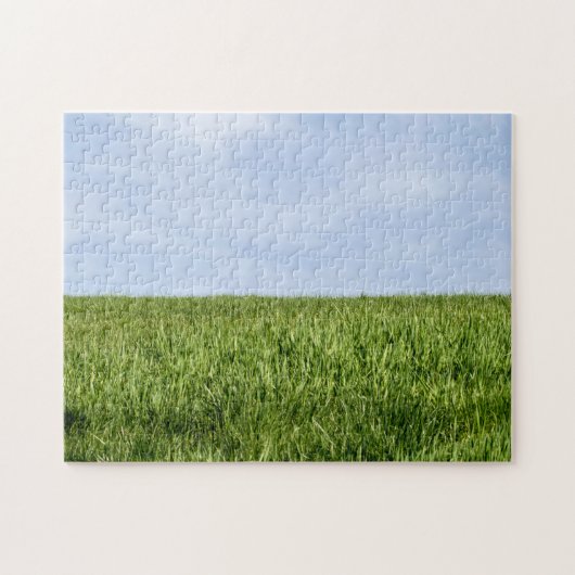 Blauwe hemel en groene gras (de Dag van de Aarde i Legpuzzel (Horizontaal)