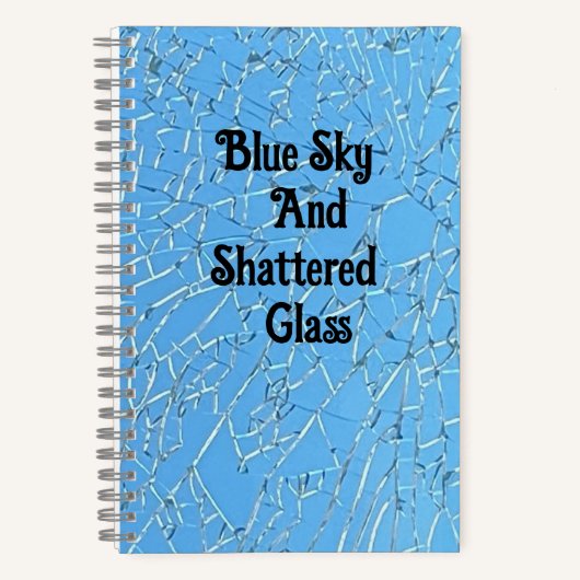 Blauwe hemel en verbrijzelde glaszakboekjes notitieboek (Voorkant)