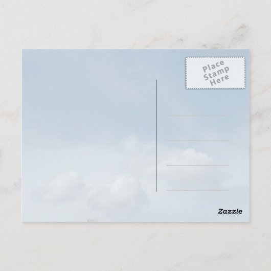 Blauwe hemel en witte wolken briefkaart. briefkaart (Achterkant)