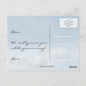 Blauwe hemel en witte wolken briefkaart. briefkaart (Achterkant)