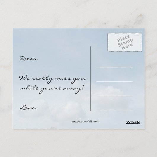 Blauwe hemel en witte wolken briefkaart. briefkaart (Achterkant)