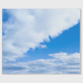 Blauwe hemel en witte wolken cadeaupapier (Vlak)