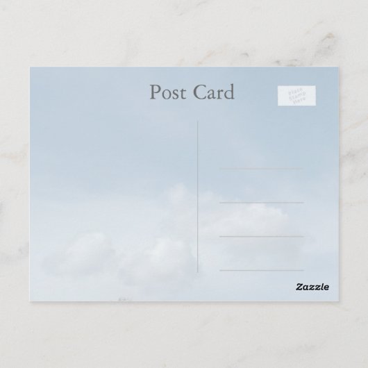 Blauwe hemel en witte wolken die je denken briefkaart (Achterkant)