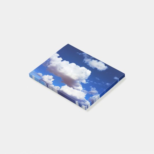 Blauwe hemel en witte wolken post-it® notes (Schuin)