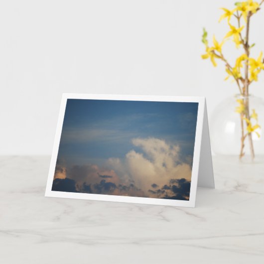 Blauwe hemel en witte wolken, Skyscape achtergrond Kaart (Gele Bloem)