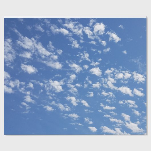 Blauwe hemel en witte wolken, verpakkingspapier cadeaupapier (Vlak)