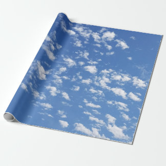 Blauwe hemel en witte wolken, verpakkingspapier cadeaupapier