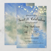 Blauwe hemel en witte wolken | Zoet 16 Birthday Kaart (Voorkant / Achterkant)