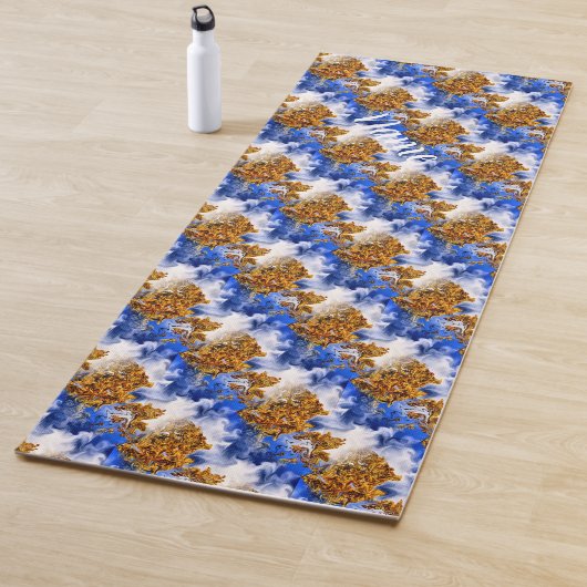 Blauwe hemel en wolken Abstracte kunst op maat Yogamat (In situ)