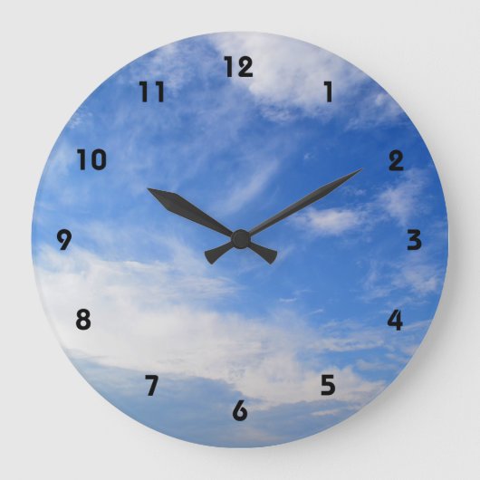 Blauwe hemel en wolken grote klok (Voorkant)