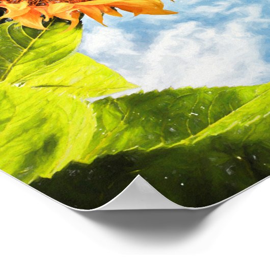 Blauwe hemel en wolken ontkoppelen fijne kunst poster (Hoek)