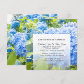 Blauwe hemel, floral, bruiloft uitnodigset kaart (Voorkant / Achterkant)