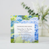 Blauwe hemel, floral, bruiloft uitnodigset kaart (Staand voorkant)