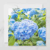 Blauwe hemel, floral, bruiloft uitnodigset kaart (Achterkant)