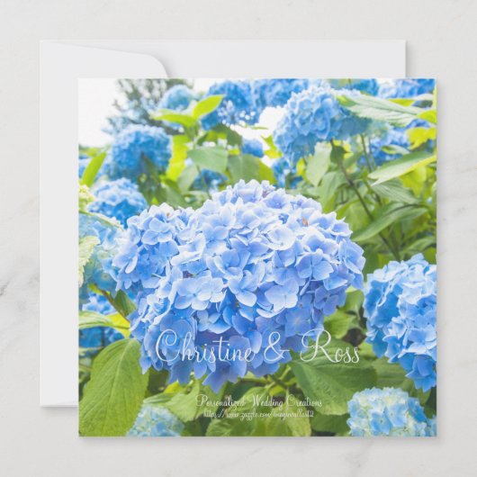 Blauwe hemel, floral, bruiloft uitnodigset kaart