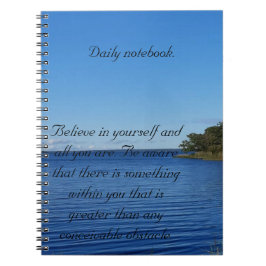 Blauwe hemel Foto van het zomermeer Notitieboek