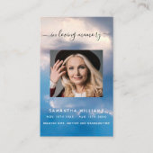 Blauwe hemel gouden fotografietoestel visitekaartje (Voorkant)