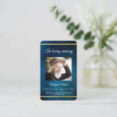 Blauwe hemel gouden fotografietoestel visitekaartje (Staand voorkant)