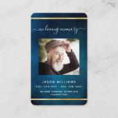 Blauwe hemel gouden fotografietoestel visitekaartje (Voorkant)