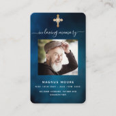 Blauwe hemel gouden fotografietoestel visitekaartje (Voorkant)