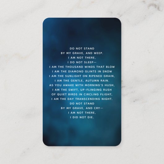 Blauwe hemel gouden fotografietoestel visitekaartje (Achterkant)