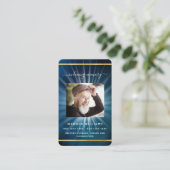 Blauwe hemel gouden fotografietoestel visitekaartje (Staand voorkant)