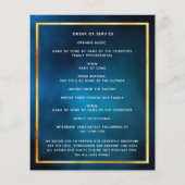 Blauwe hemel gouden ster foto begrafenisprogramma (Achterkant)