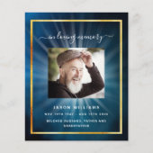 Blauwe hemel gouden ster foto begrafenisprogramma (Voorkant)