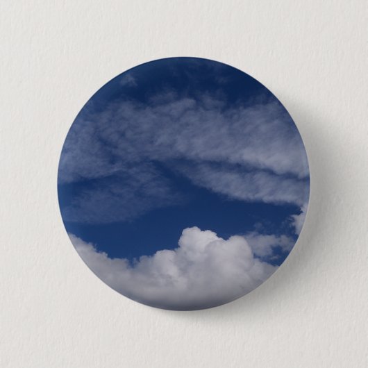 blauwe hemel koele wolken ronde button 5,7 cm (Voorkant)