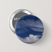 blauwe hemel koele wolken ronde button 5,7 cm (Voorkant /achterkant)