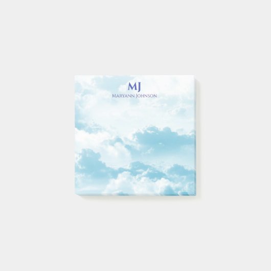  blauwe hemel met aangepaste wolken post-it® notes (Voorkant)