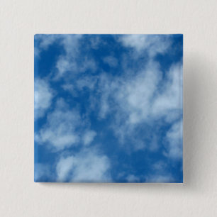 Blauwe Hemel met de Foto van Wolken Vierkante Button 5,1 Cm