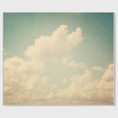 Blauwe hemel met een witte puffige wolkenhemel, , cadeaupapier (Vlak)