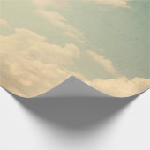 Blauwe hemel met een witte puffige wolkenhemel, , cadeaupapier (Hoek)