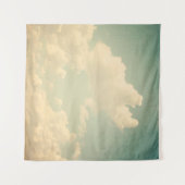 Blauwe hemel met een witte puffige wolkenhemel, , wandkleed (Voorkant (horizontaal))