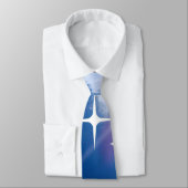 Blauwe hemel met gouden kruis stropdas (Gebonden)